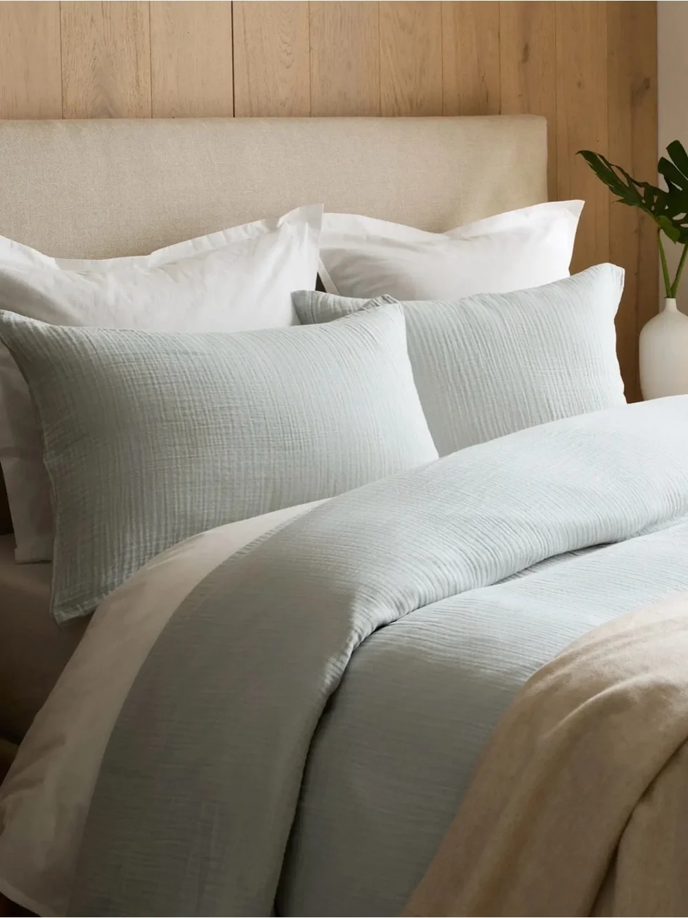NWT Quince Organic Airy Gauze Duvet Cover Set King/Cal King - Light Grey